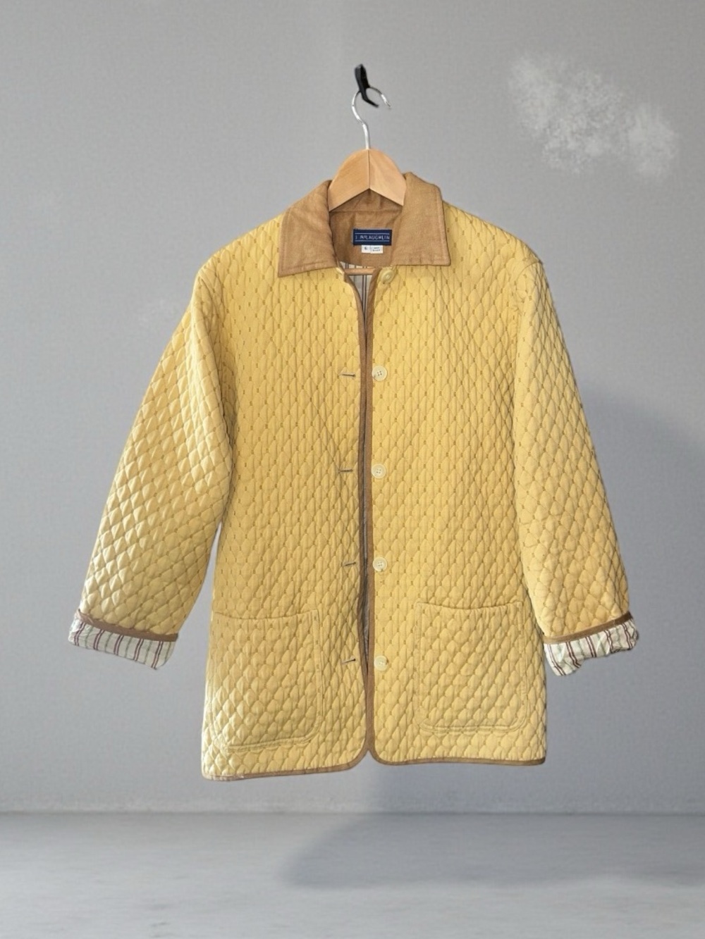 J.McLaughlin Quilted Diamond Barn Jacket Golden Yellow Old Money Women Size 6